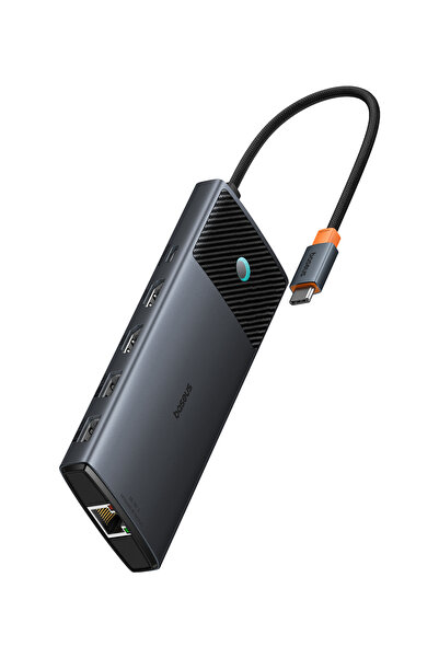 Baseus Hub Metal Gleam Seria 2, 10-în-1, USB-C la 2x HDMI, 3x USB, 2x USB-C, ...