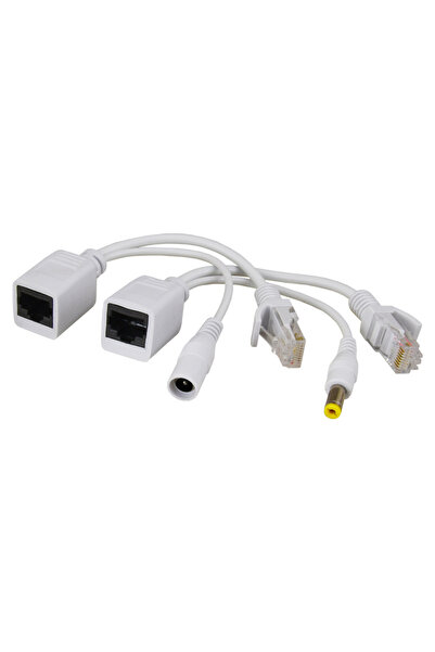 Pulsar σετ μετατροπείς PoE τύπου RJ45 και 2.1/5.5 P-POE1, λευκό