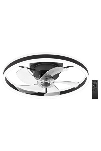 POWERTECH ανεμιστήρας οροφής PT-1560 με LED φως, 45W, Φ50x20cm, μαύρος