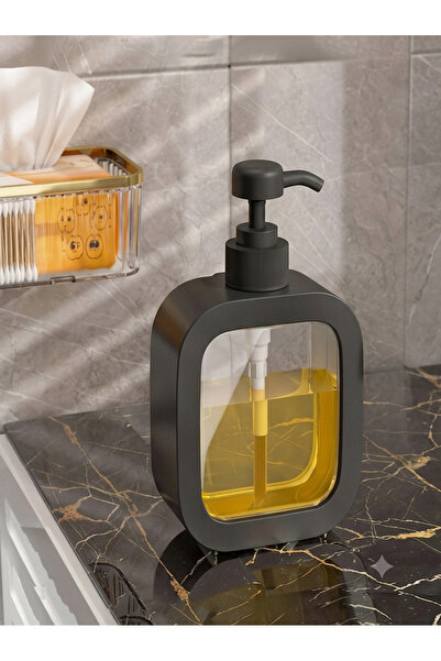 Alacarte 500 ml Tezgah Üstü Siyah Banyo Dekoratif Mutfak Sıvı Sabunluk Banyo ...