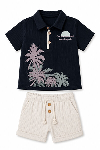Babyhola 100% Cotton Muslin Fabric Boys' Summer Shorts Set 2602