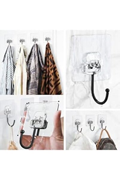 Yıldızan Edl Shop 10 Pieces of Strong Adhesive Transparent Wall Hangers That ...