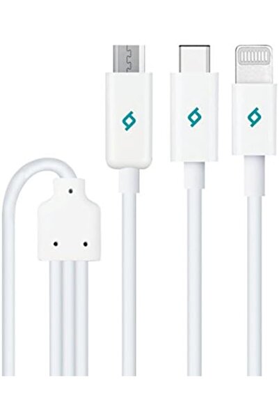 Yıldızan Trio Şarj Kablosu Type-C-Lightning-Micro USB - Beyaz (2DK7521) 1171935