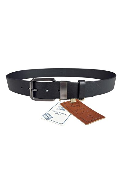 İstanbul Belt Erkek 4 cm Kemer - Tek Katmanlı Sığır Derisi - Gümüş Ton Toka 2441