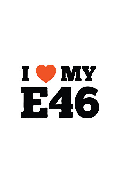 Amo-Stickers Αγαπώ το E46 μου 25 εκ. Μαύρο