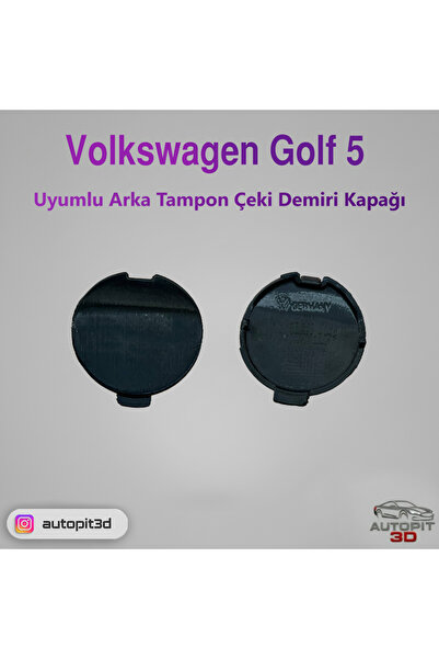 AutoPit 3D Volkswagen Golf 5 Uyumlu Arka Tampon Çeki Demiri Kapağı