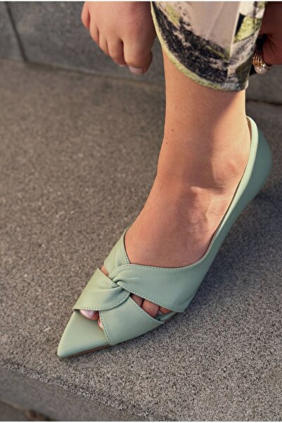 I Love Shoes Viona Water Green Matte Leather Women's Heeled Sandals