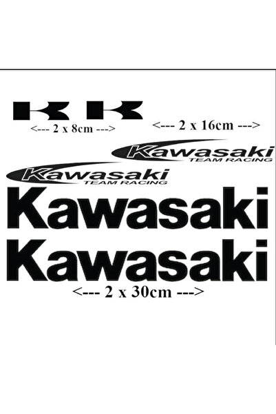 Amo-Stickers Αυτοκόλλητο μοτοσικλέτας Kawasaki, σετ επάνω-κάτω, 4 λευκά