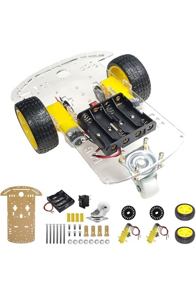 Devre Dünyası 2WD Çok Amaçlı Mobil Robot Araba Platformu Kendin Yap Kiti Redü...