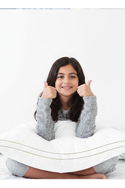 Medical Sleep قطعتان من وسائد السرير بخط فضي مزدوج 100% قطن - 1500 جرام - 75x50 سم