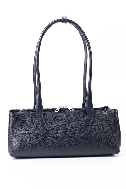 Tuna Genuine Leather Navy Blue Floter Women's Shoulder Bag Cnt555