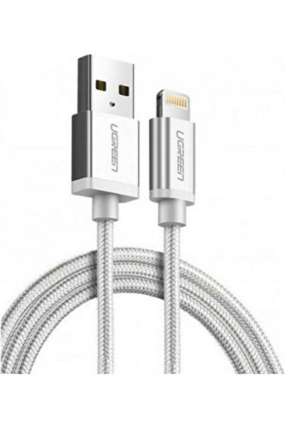 Ugreen US199 Πλεγμένο Καλώδιο USB-A σε Lightning Ασημί 1μ (60161)
