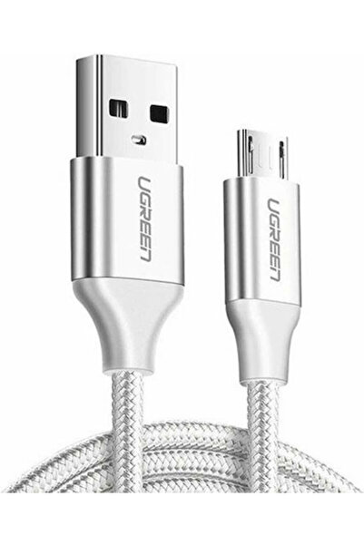 Ugreen US290 1μ Κανονικό Καλώδιο USB 2.0 σε micro USB Ασημί (60151)