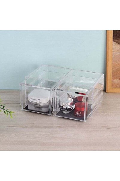 Danube Home Velora Clear Makeup Organizer Cosmetic Storage Box 23.5X15.5X11.5...