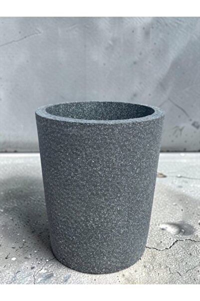 Salon Balkon Bahçe Saksısı | Beton Dokulu Orta Boy Plastik Saksı