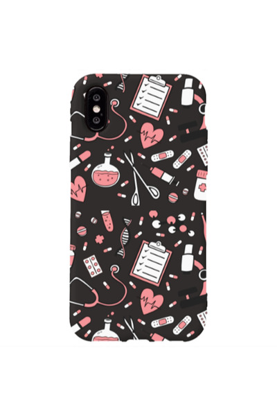 Other Apple iPhone Xs Laboratory Black Colored Silicone TPU Θήκη