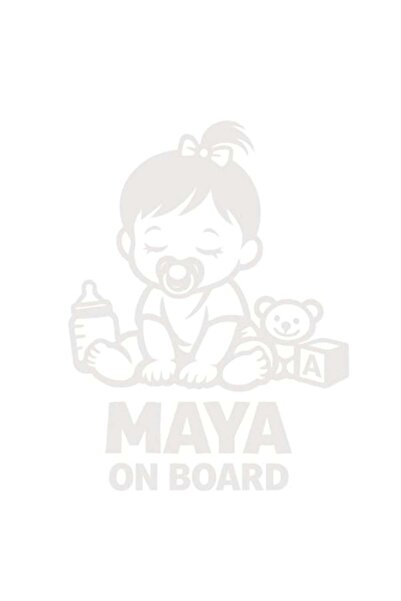 OEM Autocolant decorativ auto  "MAYA ON BOARD ", 10cm, Alb