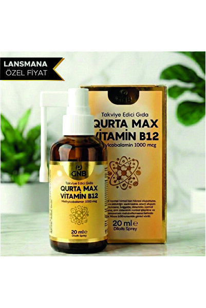 GNB QURTA MAX Vitamin B12 -Methylcobalamin 1000 mcg Dilaltı Sprey 20 ml