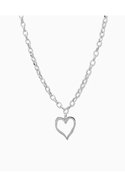 OYRE Modern Necklace with Silver Colored Heart