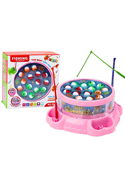LeanToys Joc de pescuit Leantoys, cu lumini si sunete, cu 2 undite, rotativ, ...