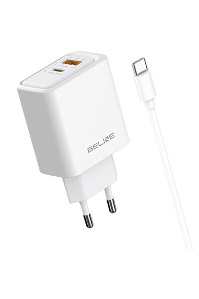 Beline Încărcător USB-C/USB-A de 45W cu cablu, alb