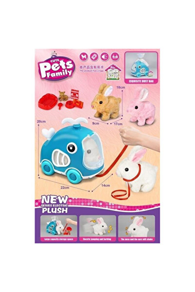 OEM Jucarie plusz interactiva Merkpol Cute Pets Family, iepuras de plus, cu t...