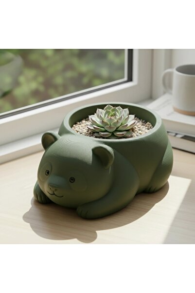 OEM Mini Ghiveci Decorativ Imprimat 3D, Model Panda pentru Plante Mici