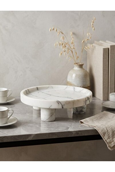 ESİLA MARBLE El Yapımı Leylak Mermer Sunum/Servis Standı