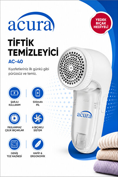 Acura AC-40 6 Bıçaklı Şarjlı Tüy ve Tiftik Temizleyici