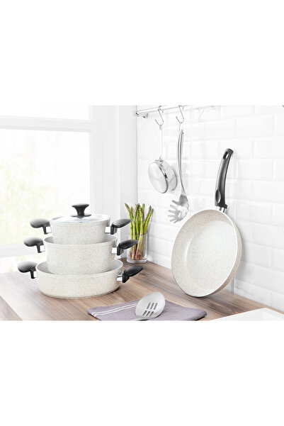 Madame Coco Gordes Granite Look 7 Parça Tencere Seti