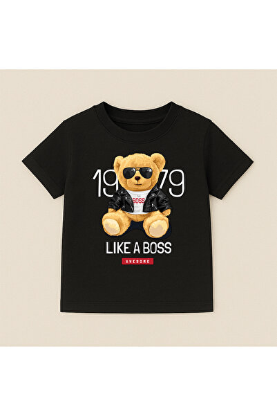 SVART WEAR Teddy Bear Printed Crew Neck Cotton Short Sleeve Kids & Youth T-Shirt