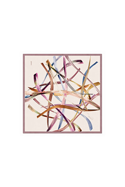 SILVOURA 90cm Satin Square Hair and Neck Scarf with Color Strokes Pattern Ver...