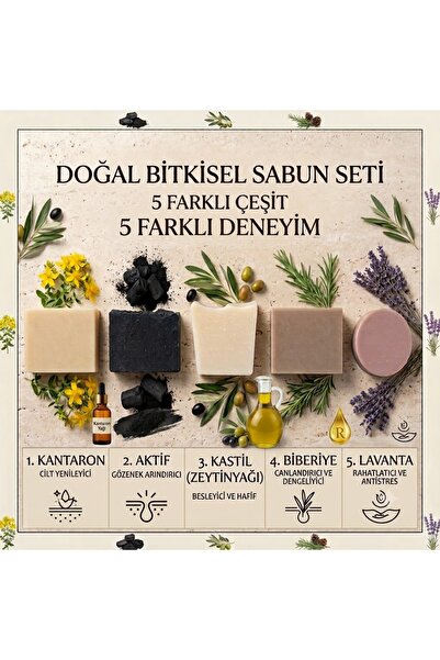 Seçkin Trend 100% Natural Cold Process Handmade Soap Set-2, Skin and Hair Car...