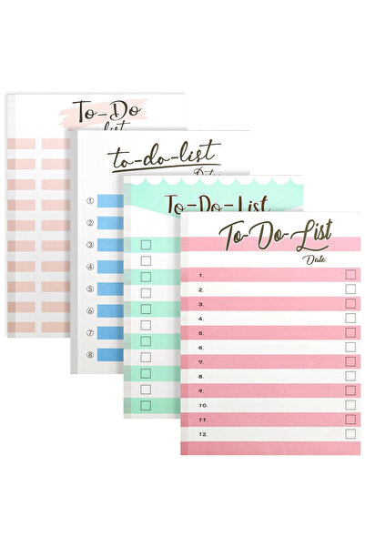 Belle Vous Blocnotes cu liste de sarcini, set de 4, 50 de foi/bloc, A6, 10x14...