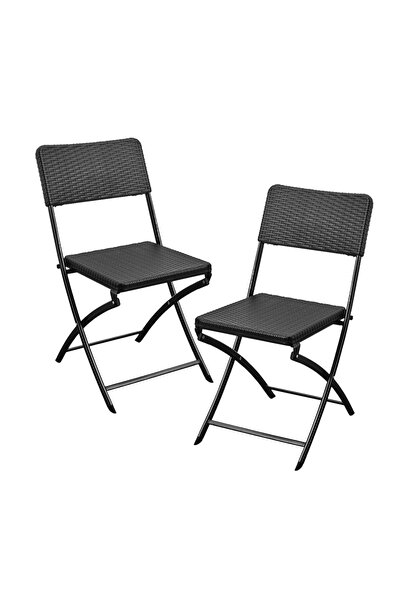Kiwari Set de 2 scaune de grădină pliabile, 44.5x57x80.5 cm, Cadru metalic re...