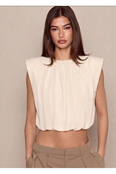 Linich&Co بلوزة نسائية أنيقة بدون أكمام من مجموعة Dökümlü Luxury Collection 9418