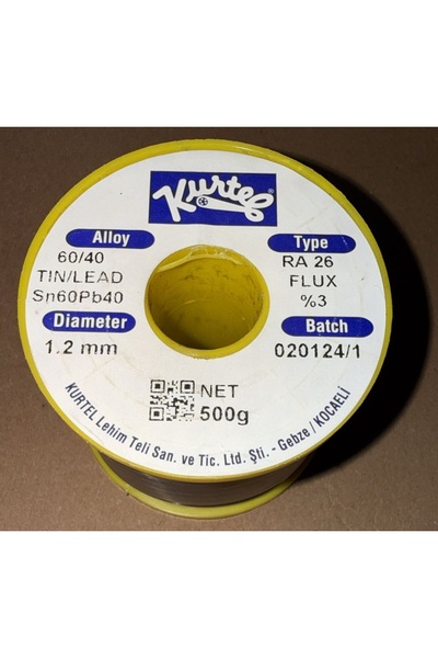 Kurtel Sn60Pb40 Lehim Teli 500 Gr 1,2 Mm %3 Flux Elektronik Lehimleme