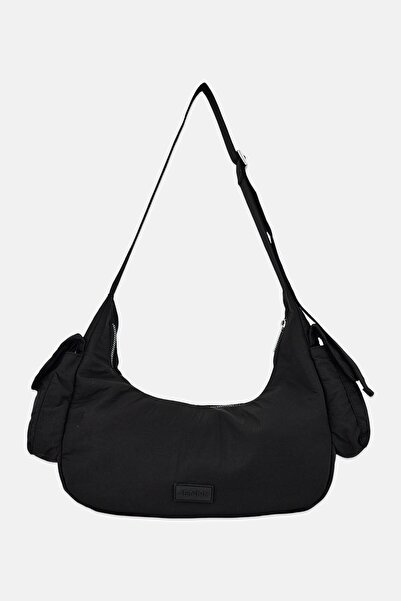 Jenny Women Brand Logo Shoulder Bag, Black