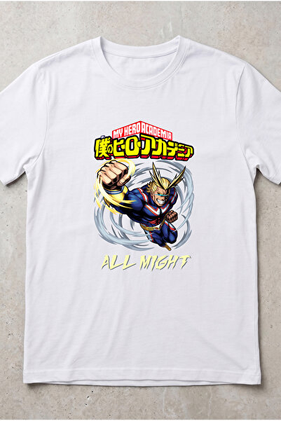 Silkensoul My Hero Academia All Might Anime Printed Standard Cut Unisex Tshirt
