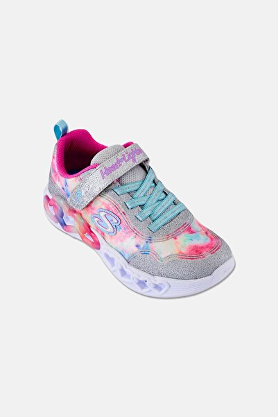 SKECHERS Kids Girl Infinite Heart Lights Color Lovin Velcro Closure Shoes, Si...