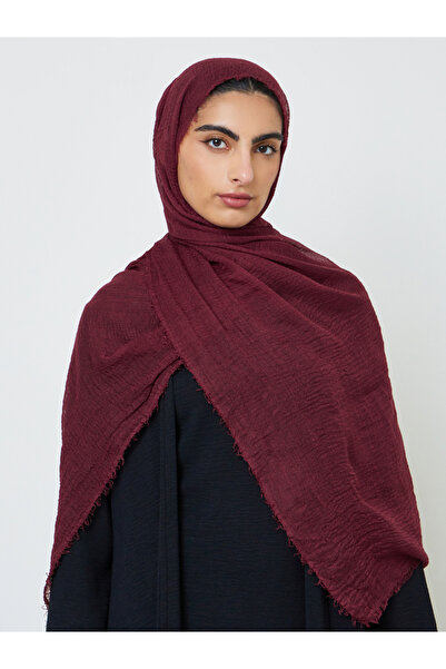 Amirah By Styli Burgundy Textured Hijab