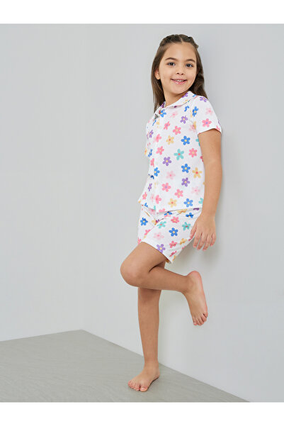 Styli Girls Floral Print Button Front Top and Shorts Set