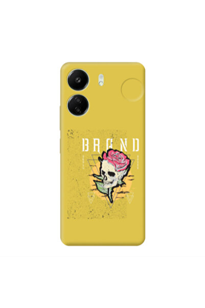 Other Xiaomi Redmi 13C Skull Roses Yellow Colored Silicone TPU Θήκη
