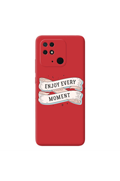 Other Xiaomi Redmi 10C Enjoy Every Moment 2 Red Colored Silicone TPU Θήκη