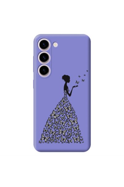Other Samsung S23 Plus Butterfly Girl Purple Colored Silicone TPU Θήκη
