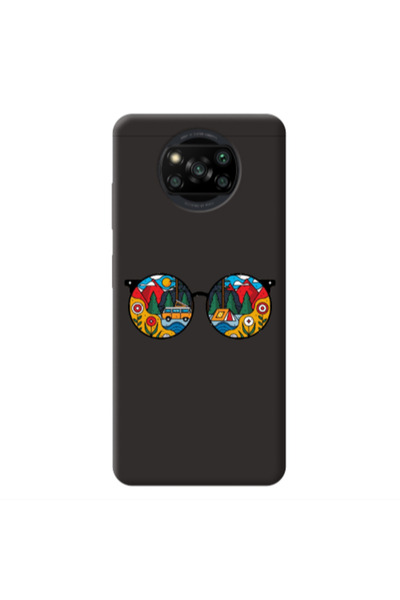 Other Xiaomi Poco X3 /X3 Pro Round Glasses Black Colored Silicone TPU Θήκη
