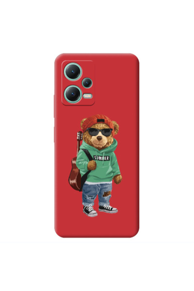 Other Xiaomi Redmi Note 12 Pro 5G Summer Tedy Red Colored Silicone TPU Θήκη