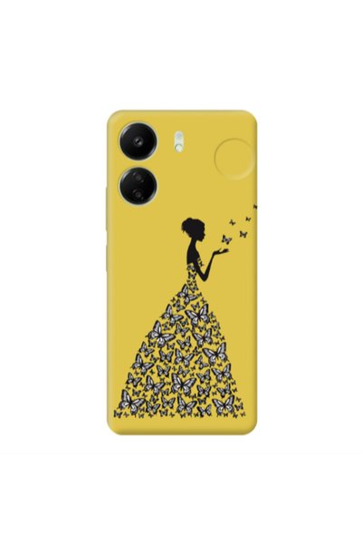 Other Xiaomi Redmi 13C Butterfly Girl Yellow Colored Silicone TPU Θήκη