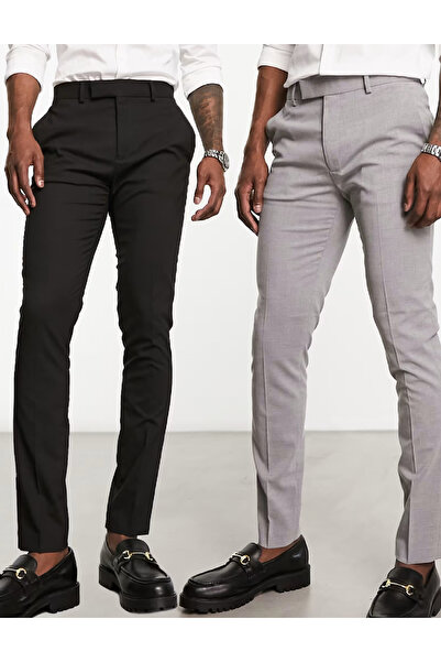 Evendi Set pantaloni, Negru/Gri