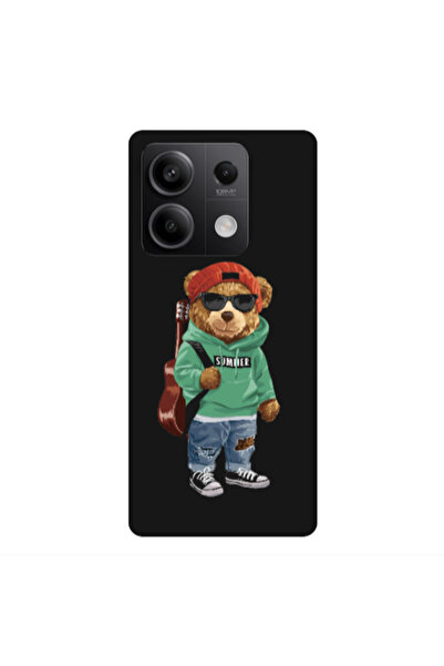 Other Xiaomi Redmi Note 13 5G Summer Tedy Black Colored Silicone TPU Θήκη